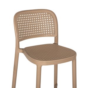Bar stool polypropylene Hm5939,03 in cappuccino color 51x52x104cm