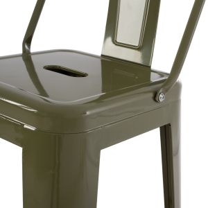 Bar stool with armrests Melita-pro Relix Hm8643.43 metal in dark olive green 42x42x100hcm.