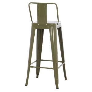 Bar stool with armrests Melita-pro Relix Hm8643.43 metal in dark olive green 42x42x100hcm.