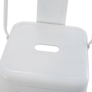 Bar stool with rounded seat Melita-pro Relix Hm8643.41 metal in matte white 42x42x100hcm.