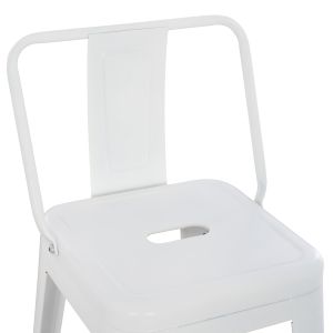 Bar stool with rounded seat Melita-pro Relix Hm8643.41 metal in matte white 42x42x100hcm.