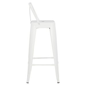 Bar stool with rounded seat Melita-pro Relix Hm8643.41 metal in matte white 42x42x100hcm.