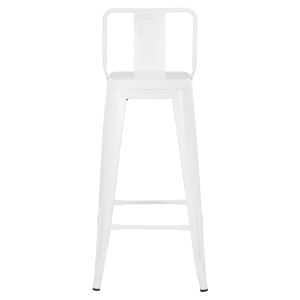 Bar stool with rounded seat Melita-pro Relix Hm8643.41 metal in matte white 42x42x100hcm.