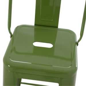 Bar stool with rounded seat Melita-pro Relix Hm98643.53 metal in light olive green 42x42x100hcm.
