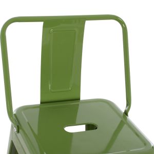 Bar stool with rounded seat Melita-pro Relix Hm98643.53 metal in light olive green 42x42x100hcm.