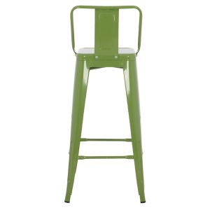 Bar stool with rounded seat Melita-pro Relix Hm98643.53 metal in light olive green 42x42x100hcm.