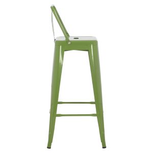 Bar stool with rounded seat Melita-pro Relix Hm98643.53 metal in light olive green 42x42x100hcm.
