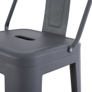 Bar stool with backrest Melita-pro Relix Hm8643.50 metal in gray 42x42x100hcm.