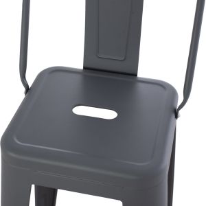 Bar stool with backrest Melita-pro Relix Hm8643.50 metal in gray 42x42x100hcm.