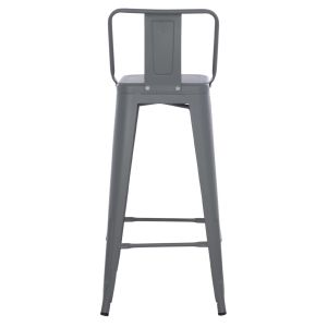 Bar stool with backrest Melita-pro Relix Hm8643.50 metal in gray 42x42x100hcm.