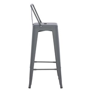 Bar stool with backrest Melita-pro Relix Hm8643.50 metal in gray 42x42x100hcm.