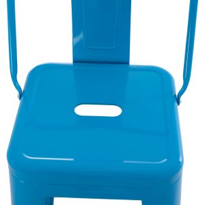 Bar chair with backrest Melita-pro Relix Hm8643.48 metal in blue 42x42x100hcm.