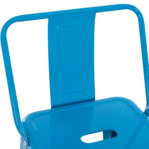 Bar chair with backrest Melita-pro Relix Hm8643.48 metal in blue 42x42x100hcm.