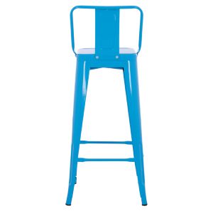 Bar chair with backrest Melita-pro Relix Hm8643.48 metal in blue 42x42x100hcm.