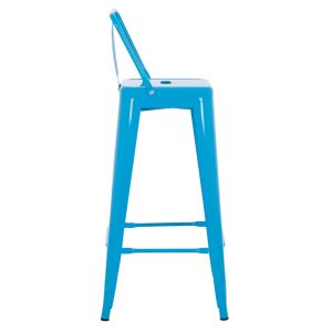 Bar chair with backrest Melita-pro Relix Hm8643.48 metal in blue 42x42x100hcm.