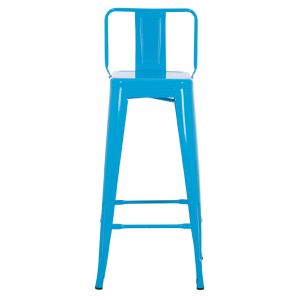 Bar chair with backrest Melita-pro Relix Hm8643.48 metal in blue 42x42x100hcm.