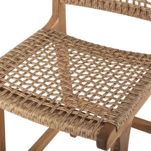 Бар стол с облегалка Boris Hm9381,11 от масивно тиково дърво 46x53x96cm