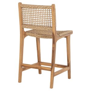 Бар стол с облегалка Boris Hm9381,11 от масивно тиково дърво 46x53x96cm