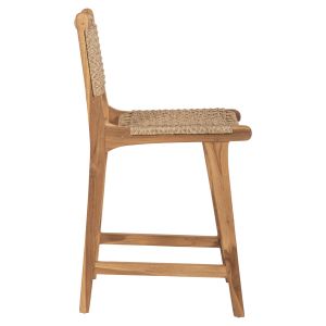 Бар стол с облегалка Boris Hm9381,11 от масивно тиково дърво 46x53x96cm