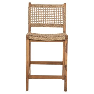 Бар стол с облегалка Boris Hm9381,11 от масивно тиково дърво 46x53x96cm