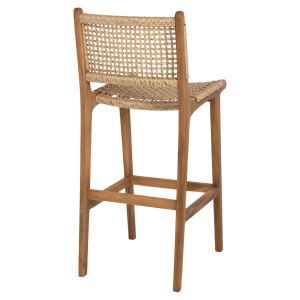 Бар стол с облегалка Telly Hm9788 от масивно тиково дърво 45x57x110hcm