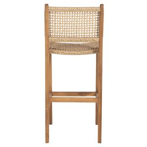 Бар стол с облегалка Telly Hm9788 от масивно тиково дърво 45x57x110hcm
