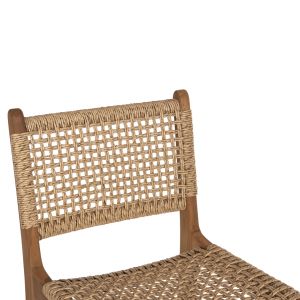 Бар стол с облегалка Telly Hm9788 от масивно тиково дърво 45x57x110hcm