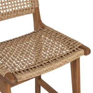Бар стол с облегалка Telly Hm9788 от масивно тиково дърво 45x57x110hcm