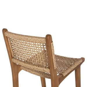 Бар стол с облегалка Telly Hm9788 от масивно тиково дърво 45x57x110hcm