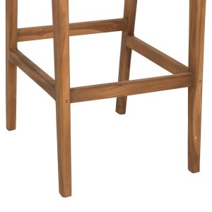 Бар стол с облегалка Telly Hm9788 от масивно тиково дърво 45x57x110hcm