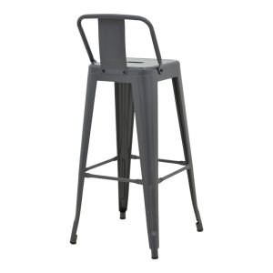 Bar stool with backrest Utopia metal anthracite 42x42x97cm