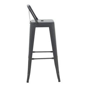 Bar stool with backrest Utopia metal anthracite 42x42x97cm
