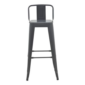 Bar stool with backrest Utopia metal anthracite 42x42x97cm