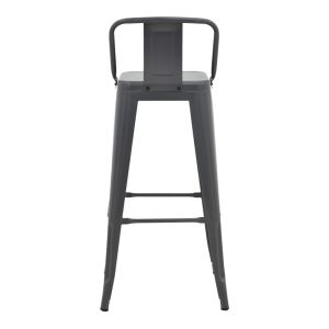 Bar stool with backrest Utopia metal anthracite 42x42x97cm