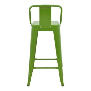 Bar stool with backrest Utopia metal green 42x42x97cm