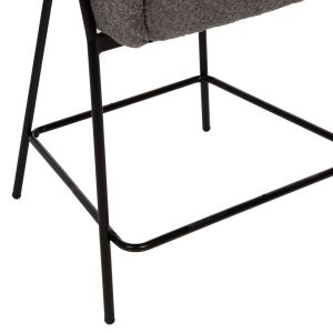Бар стол сиво букле и метални крака Wolf Hm8584,01 56x56x96cm