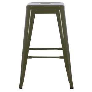 Bar stool medium height Melita-pro Relix Hm8573.43 metal in dark olive green 43x43x67hcm.