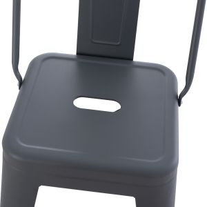 Бар стол средна височин Melita-pro Relix Hm8574.50 метал в сиво 43x43x88hcm.