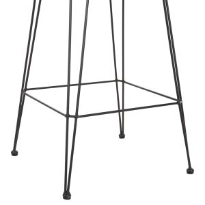 Bar stool medium height Allegra made of metal with cushion black-with rattan in beige Hm5643,11 50x55x103hcm