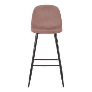 Bar stool medium height Bella rotten apple velvet-black metal leg 41x47x93cm