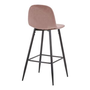 Bar stool medium height Bella rotten apple velvet-black metal leg 41x47x93cm
