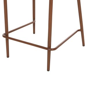 Bar stool medium height Eulo Hm6087,01 aluminum walnut - synthetic rattan in gray 60x60x99cm