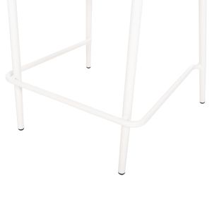 Bar stool medium height Eulo Hm6087,02 aluminum white - synthetic rattan in beige 60x60x99cm