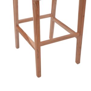 Bar stool medium height Sponze natural color teak wood skeleton and rattan 40x47x89cm