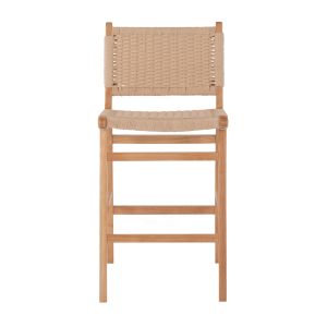 Бар стол средна височина каучуково дърво естествен цвят 45x46x95hcm Hm9332.01