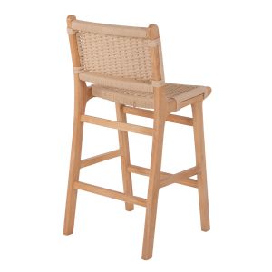 Бар стол средна височина каучуково дърво естествен цвят 45x46x95hcm Hm9332.01