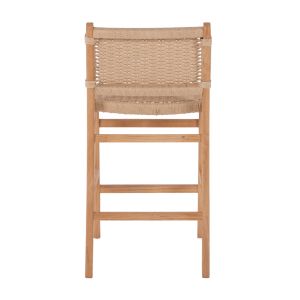 Бар стол средна височина каучуково дърво естествен цвят 45x46x95hcm Hm9332.01