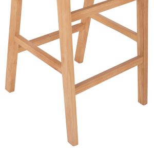 Бар стол средна височина каучуково дърво естествен цвят 45x46x95hcm Hm9332.01