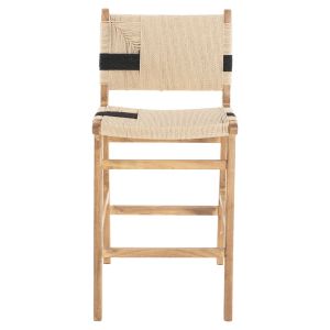 Бар стол средна височина каучуково дърво естествен цвят рустик 45x46x95hcm Hm9325,01