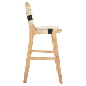 Бар стол средна височина каучуково дърво естествен цвят рустик 45x46x95hcm Hm9325,01